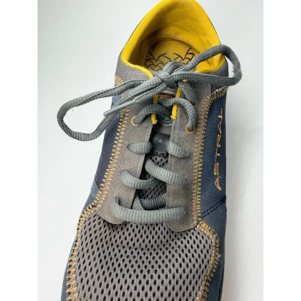 Astral Brewer 2.0 Water Shoes Mens 10 Navy Gray Yellow Minimalist Hiking Boating